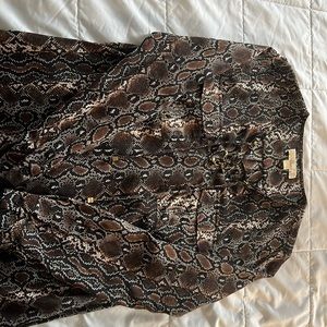 Michael Kors silk snake print shirt. Like new, barely used. Size Medium.